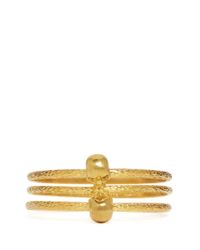 Alexander McQueen | Metallic Skull Embellish Triple Band Bangle | Lyst