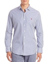 Polo Ralph Lauren | Blue Striped Sportshirt for Men | Lyst
