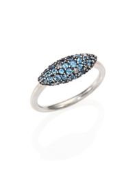 Alexis Bittar Fine | Silver Lake Marquis Grey Diamond, Blue Zircon & Sterling Silver Ring | Lyst