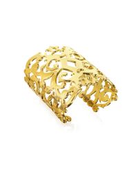 Juicy Couture - Metallic Gold Openwork Wide Cuff - Lyst