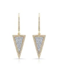 Anne Sisteron - Metallic 14kt Yellow And White Gold Diamond Triangle Earrings - Lyst
