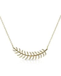 Anne Sisteron - Metallic 14kt Yellow Gold Diamond Crescent Palm Necklace - Lyst