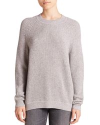 VINCE | Gray Directional Rib Wool/cashmere Sweater | Lyst