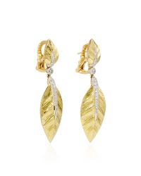 David Webb | Metallic Laurel Leaf Earrings | Lyst