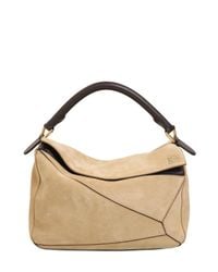 Loewe | Natural Puzzle Large Suede Tote | Lyst