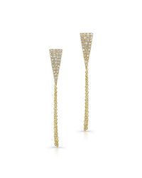 Anne Sisteron - 14kt Yellow Gold Diamond Triangle Chain Earrings - Lyst