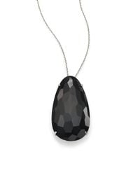 KALAN by Suzanne Kalan | Black Spinel & 14K White Gold Pear Pendant Necklace | Lyst