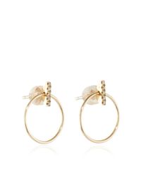 Hirotaka | Metallic Diamond Doorknocker Earrings With Hoops | Lyst