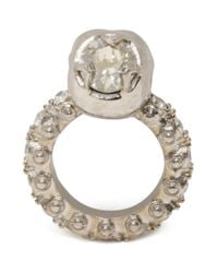 Alexander McQueen | Metallic Jewelled Skull Ring | Lyst