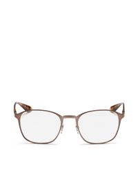Ray-Ban | Gray Square Metal Frame Optical Glasses for Men | Lyst