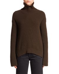 Helmut Lang | Green Wool & Cashmere Turtleneck Sweater | Lyst