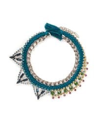 Joomi Lim | Blue Cotton Braid Crystal Necklace | Lyst