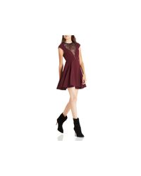 BCBGeneration | Purple Lace Inset Dress | Lyst