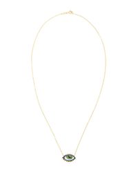 Lito | Metallic Gold And Enamel Eye Necklace With Lashes | Lyst