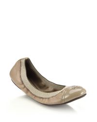 Tory Burch | Gray Gabby Mixed-media Ballet Flats | Lyst