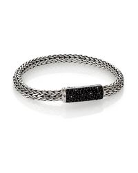 John Hardy | Metallic Classic Chain Sterling Silver & Black Sapphire Bracelet for Men | Lyst