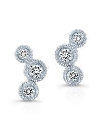 Anne Sisteron - 14kt White Gold Bezel Set Diamond Hazel Earrings - Lyst