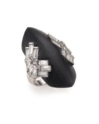 Alexis Bittar | Metallic Coral Deco Lucite & Crystal Baguette Cocktail Ring | Lyst