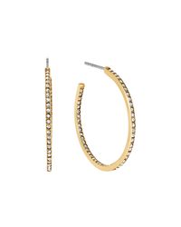Michael Kors | Gold Pavé Small Inside Out Hoop Earrings | Lyst