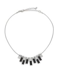 ABS By Allen Schwartz | Metallic Dark & Stormy Hematite Pave Pendant Necklace | Lyst