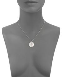 Judith Ripka | White Coin Pearl, White Sapphire & Sterling Silver Pendant Necklace | Lyst