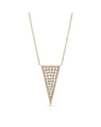 Anne Sisteron - Pink 14kt Rose Gold Diamond Slice Triangle Necklace - Lyst