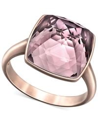 Lyst - Swarovski Rose Goldtone Antique Pink Crystal Ring in Purple