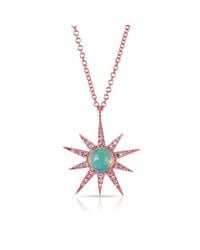 Anne Sisteron - Metallic 14kt Rose Gold Opal Diamond Starburst Necklace - Lyst