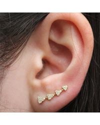 Anne Sisteron | 14kt Yellow Gold Diamond Hearts Ear Cuff | Lyst