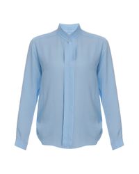 Paul & Joe | Blue Silk Georgette Ls Blouse | Lyst