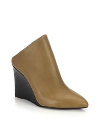 VINCE | Brown Vail Leather Wedge Booties | Lyst