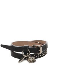 Alexander McQueen | Black Double Wrap Skull Bracelet for Men | Lyst