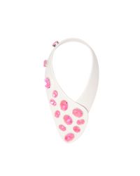 FLorian - Pink White Leather Collar - Lyst
