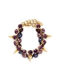 Joomi Lim | Purple Arrowhead Spike Crystal Faux Pearl Bracelet | Lyst