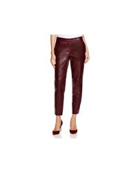 Theory | Brown Thaniel Leather Pants | Lyst