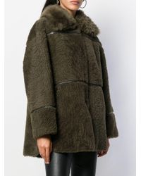 Meteo by Yves Salomon Lammy Coat in het Green