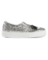 Chiara Ferragni | Gray Flirting Sequinned Slip-On Sneakers | Lyst