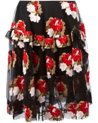 Simone Rocha | Black Embroidered Tulle Skirt | Lyst