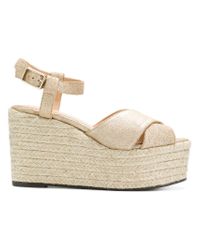 Castaner Color Lyst Cuña Con Y Sandalias De Cruzadas Tiras Metálico R5c34ALjq