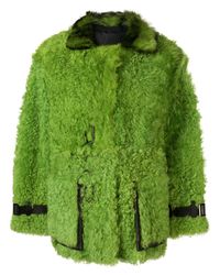 Tom Ford Oversized Lammy Coat in het Green