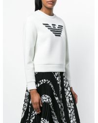 Sweat à patch logo Emporio Armani en coloris White