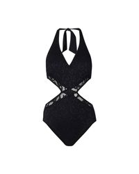 Gottex Black Badeanzug mit floraler Spitze