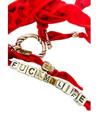 Duchess Of Malfi | Red Fuck My Life Skull Wrap Bracelet for Men | Lyst