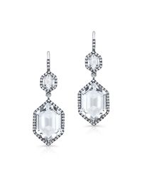 Anne Sisteron - Metallic 14kt Oxidized White Gold White Topaz Diamond Nuit Earrings - Lyst