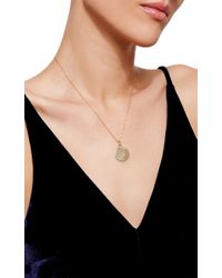 Monica Rich Kosann | Metallic 18k Yellow Gold Diamond Paw Print Disc Necklace | Lyst