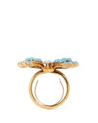 Kenneth Jay Lane | Blue Butterfly Filigree Cabochon Ring | Lyst