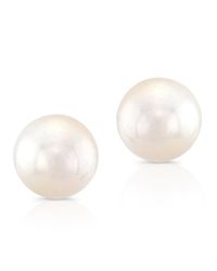 Anne Sisteron - 18kt Yellow Gold Large White Pearl Stud Earrings - Lyst