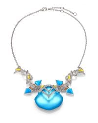 Alexis Bittar | Blue Neon Deco Lucite, Turquoise, Jasper & Crystal Matrix Necklace | Lyst