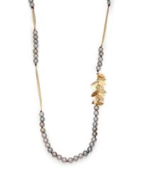 Alexis Bittar | Metallic Miss Havisham Liquid Metal 4mm-6mm Grey Shell Pearl Fringe Necklace | Lyst