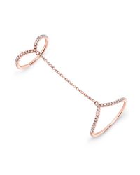 Anne Sisteron - Pink 14kt Rose Gold Diamond 50 Shades Chain Ring - Lyst